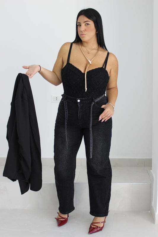 Jeans Ballon con cinturina