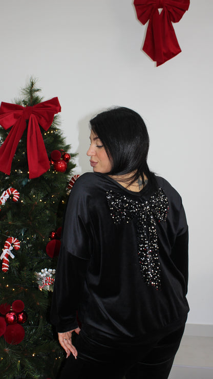 Felpa velluto fiocco CURVY