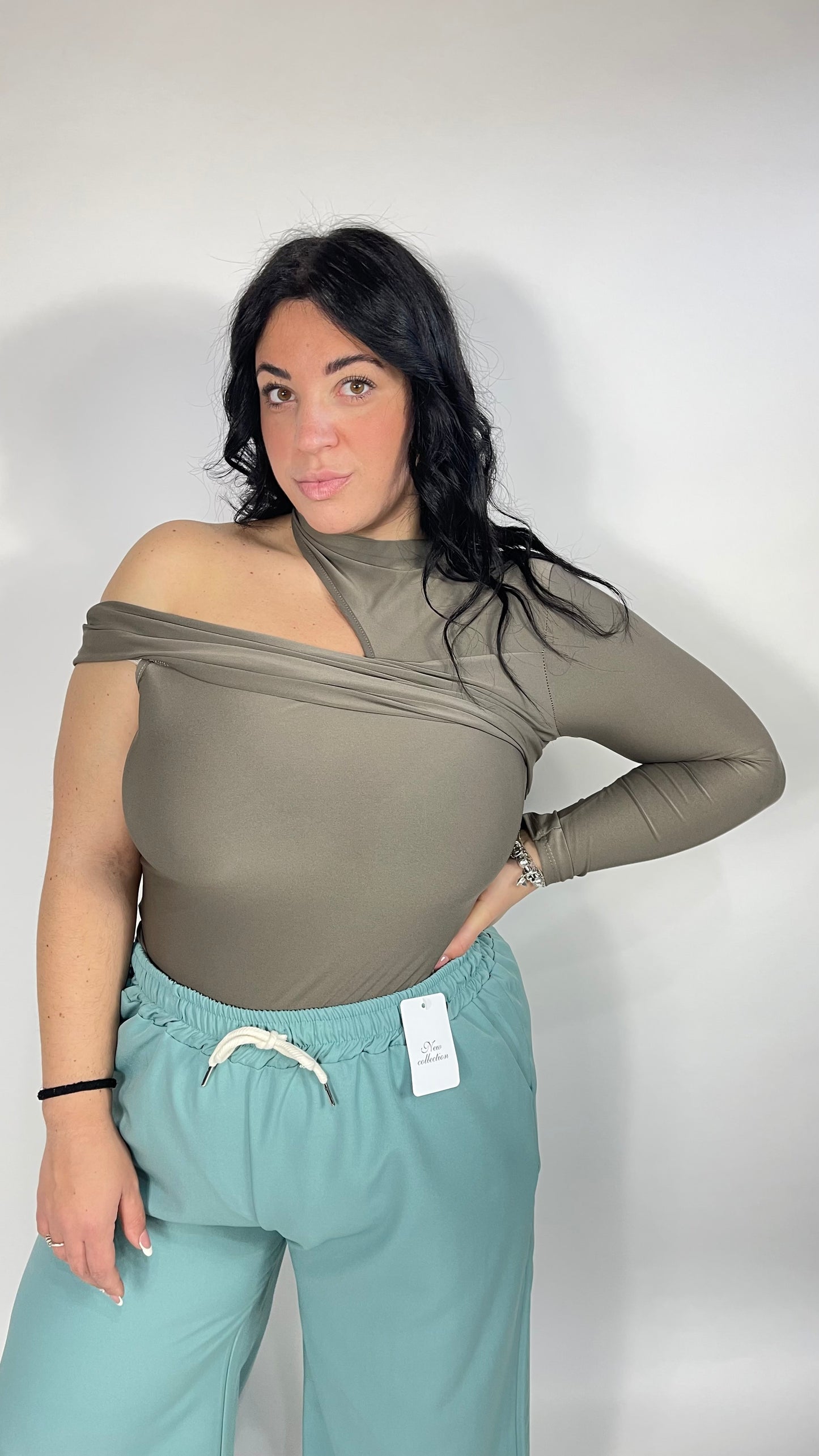 Body monospalla 070 Curvy Fango
