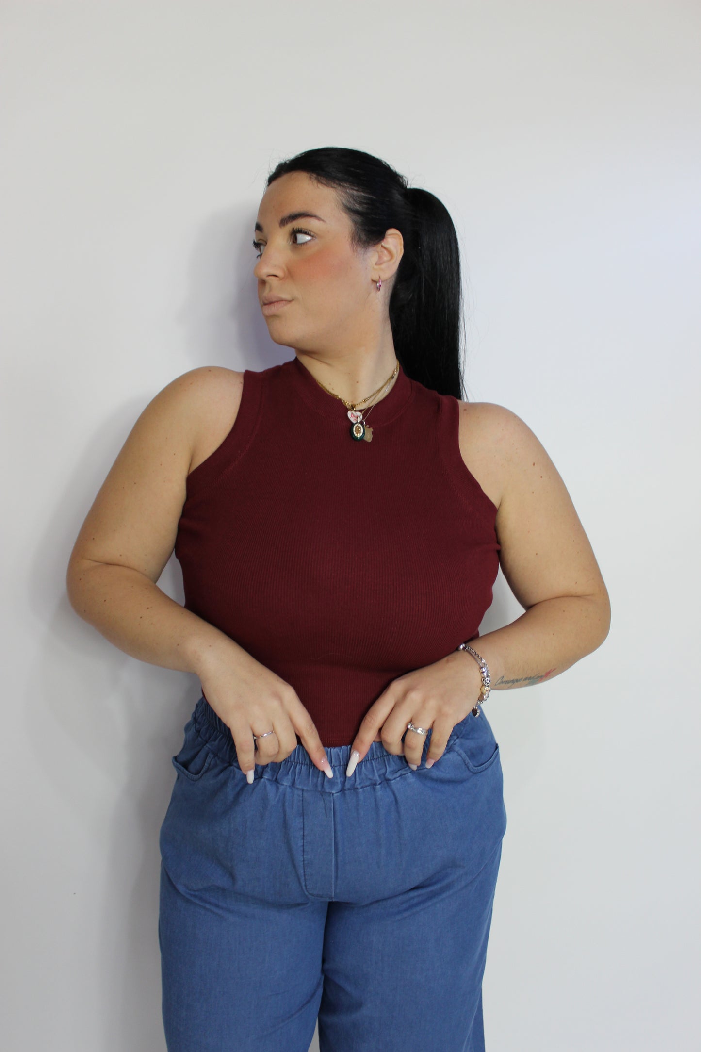 Canotta a costine Curvy VARI COLORI