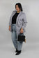 Giacca Drappeggiata Curvy Grigia