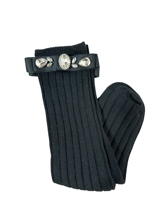 Calzini fiocco strass bianchi e neri