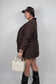 Giacca Drappeggiata Curvy Marrone