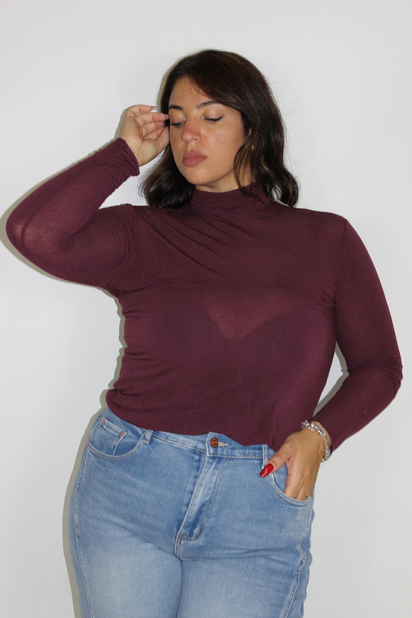 Maglia Cashmere collo alto Curvy 11 colori