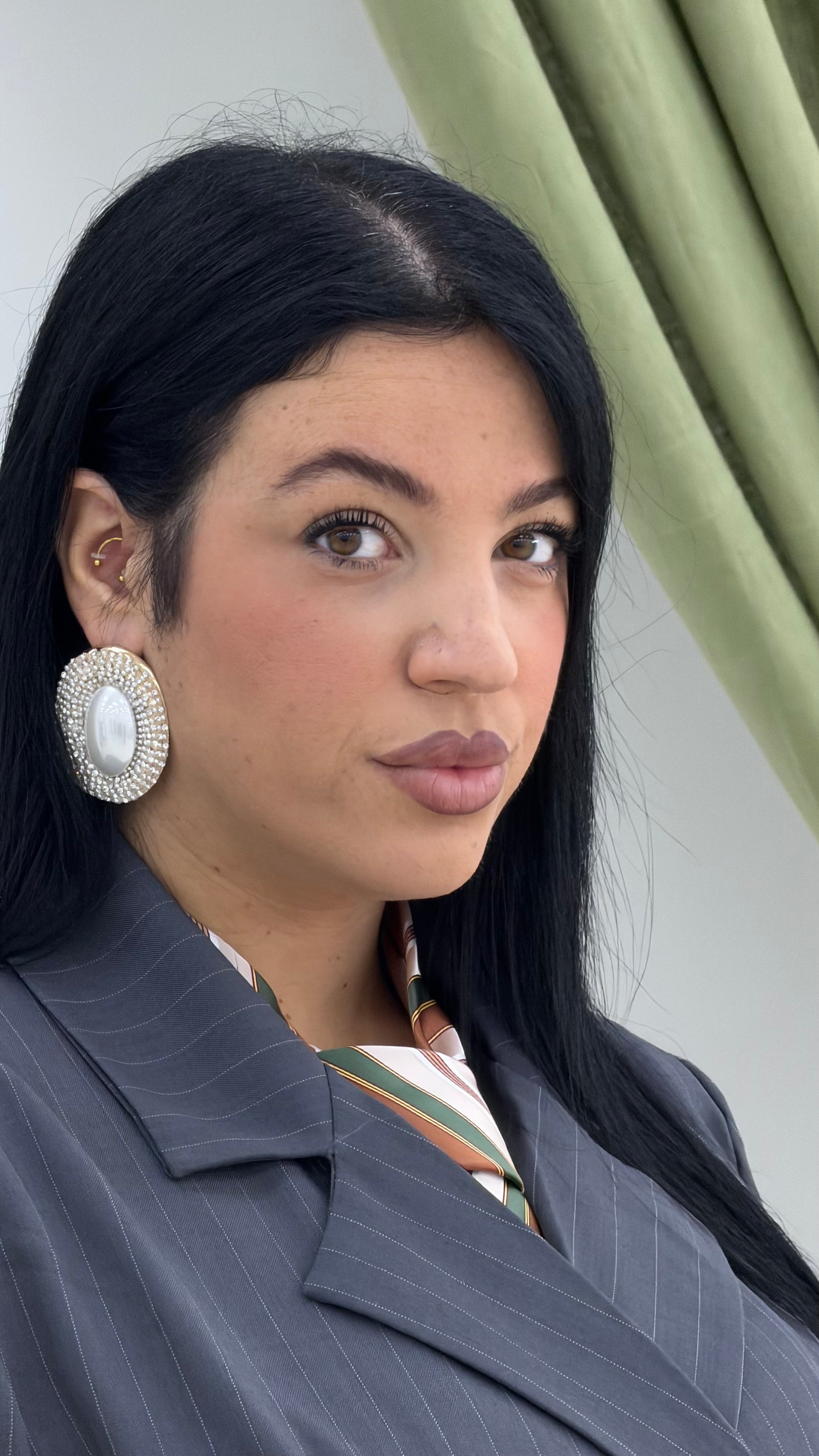 Orecchini perla strass