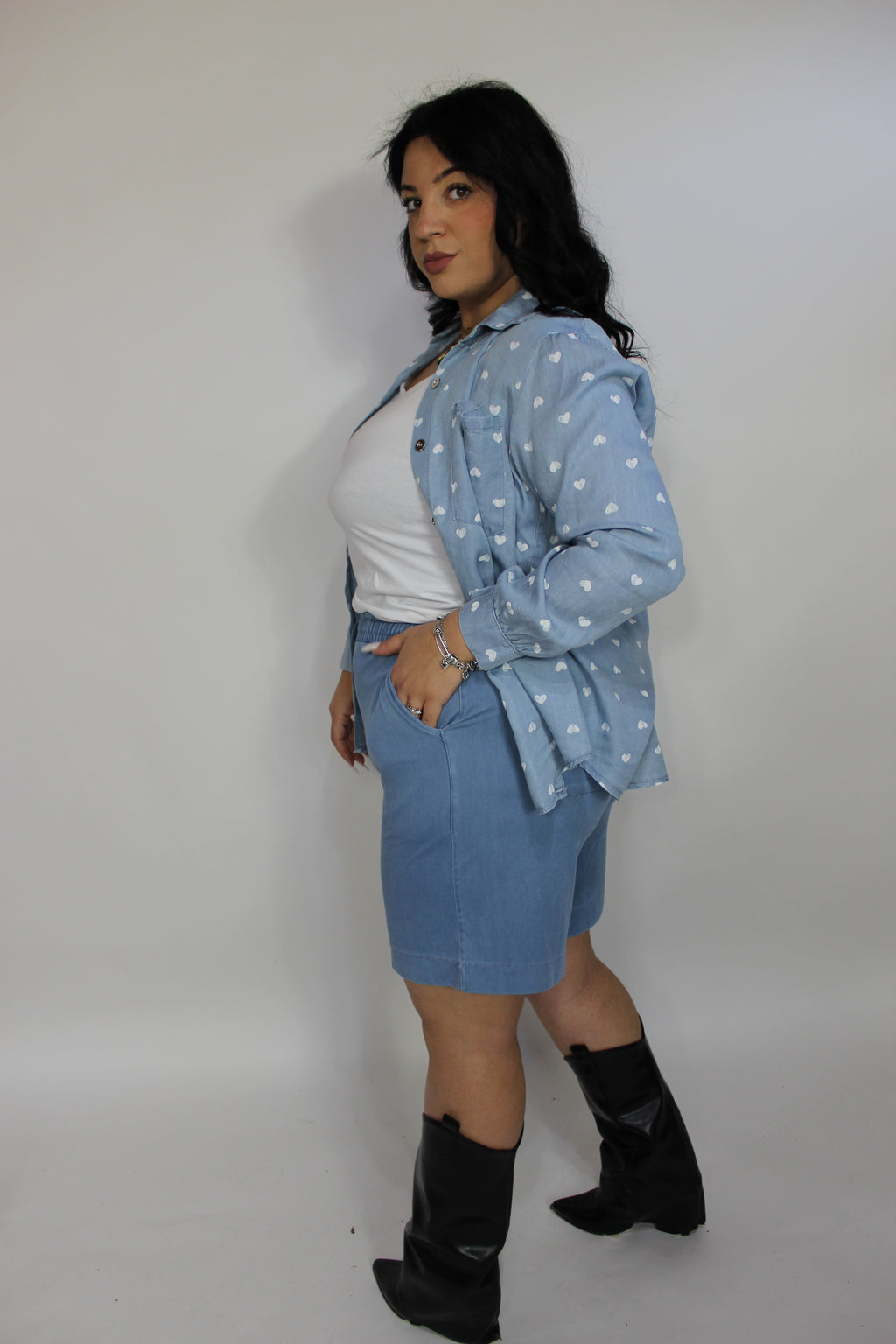 Bermuda effetto Denim Chiaro (M/XXL)
