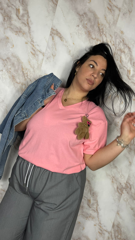 T-shirt Teddy oversize Rosa