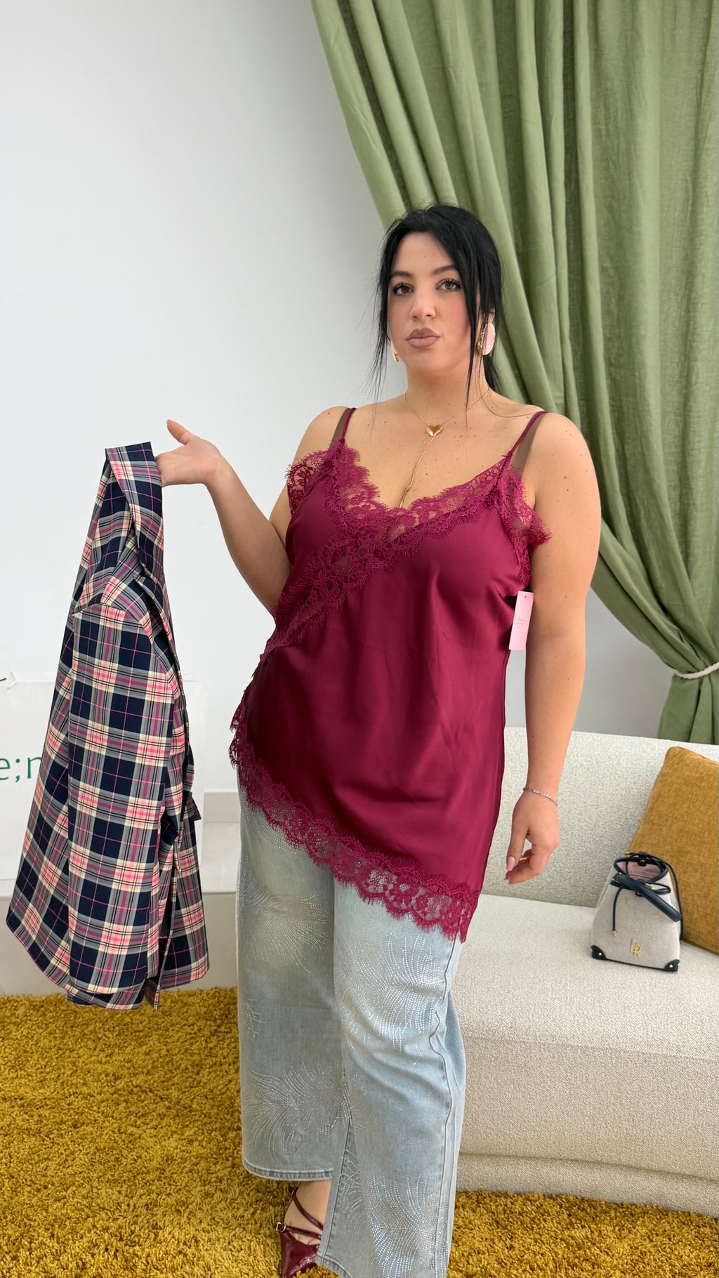 Sotto giacca raso e pizzo Curvy