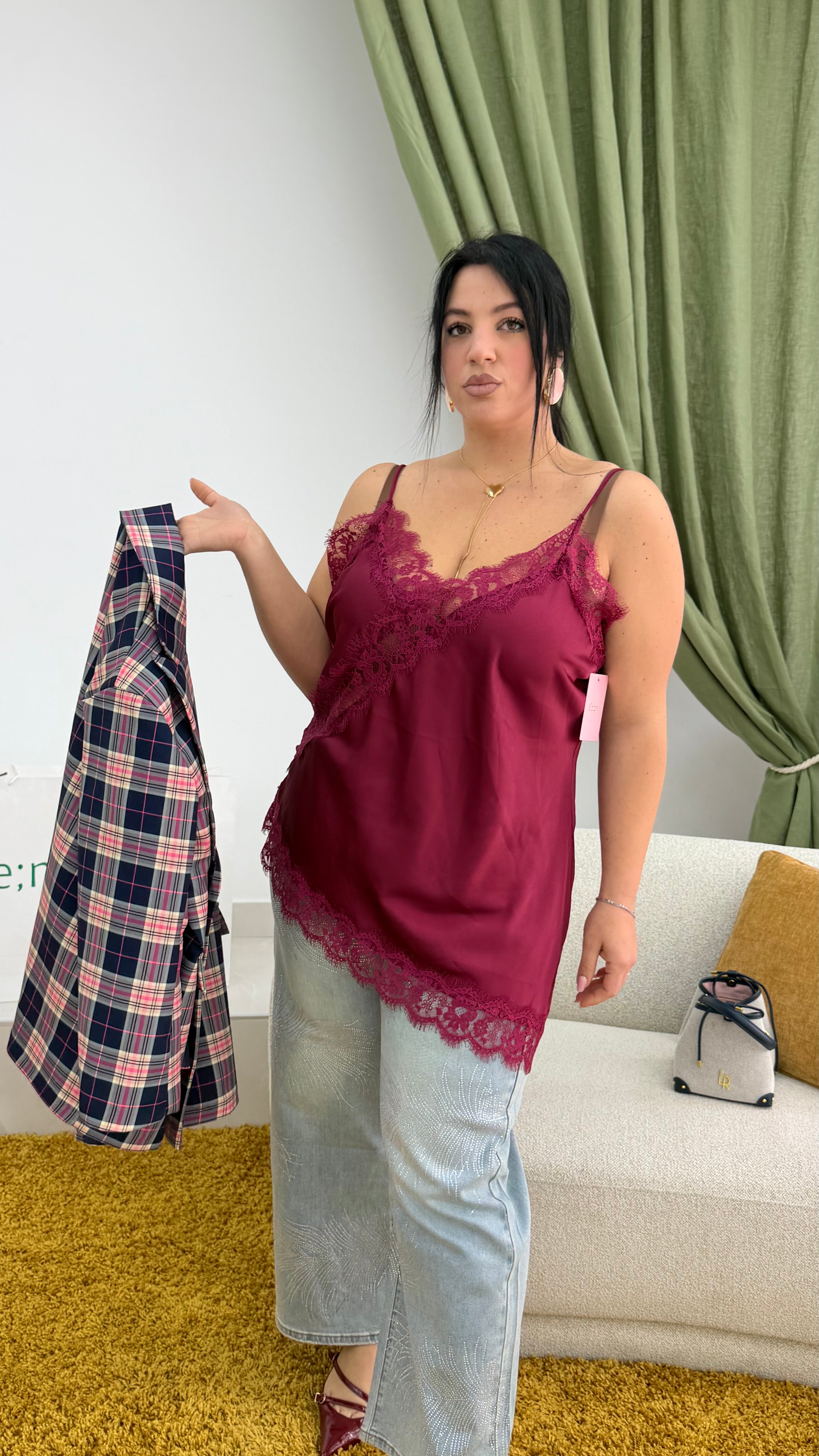Sotto giacca raso e pizzo Curvy