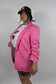 Giacca Drappeggiata Curvy Rosa