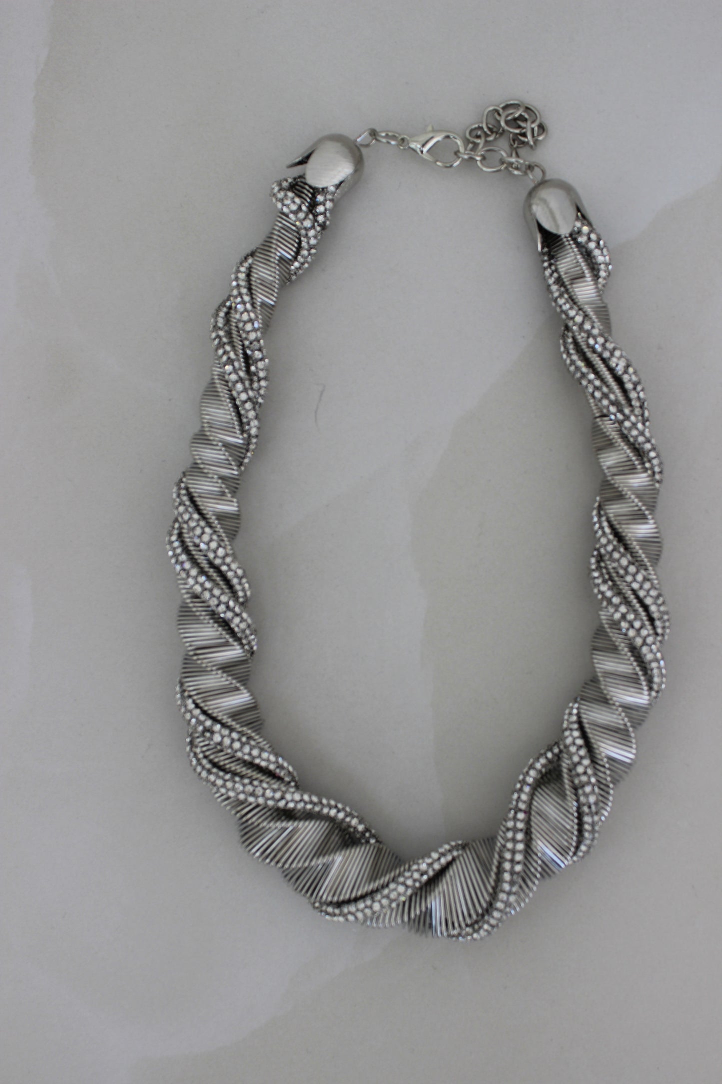 Collana treccia strass