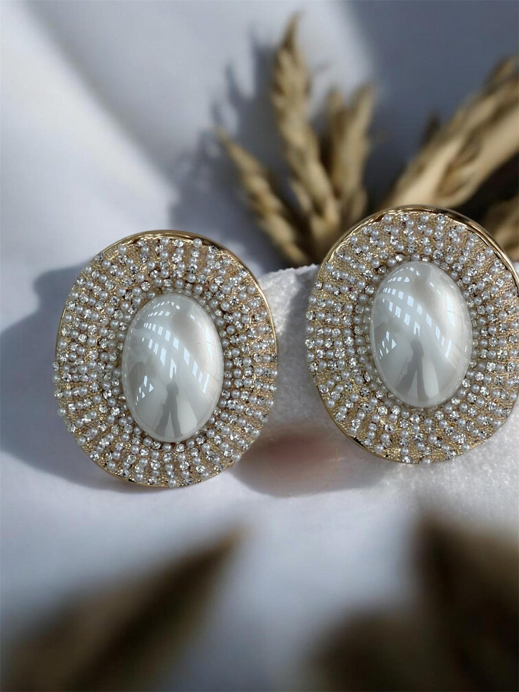 Orecchini perla strass