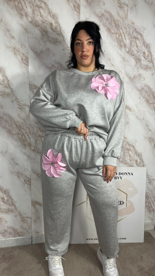 Coordinato Fiore Curvy Grigio
