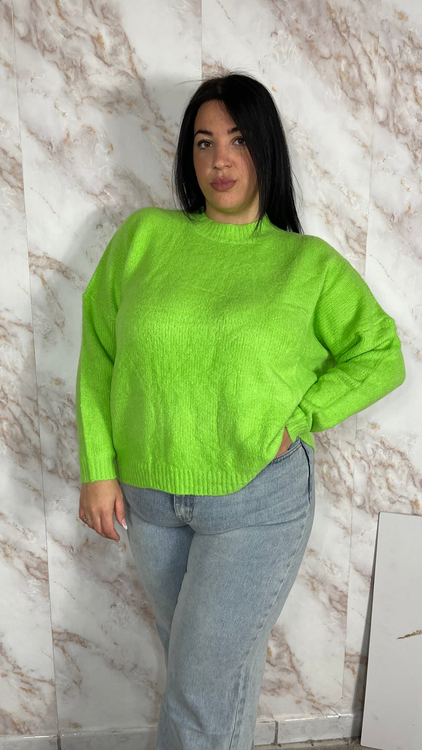 Maglione giro collo 2 colori 1399