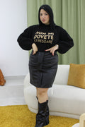 Gonna ecopelle drappeggio Curvy