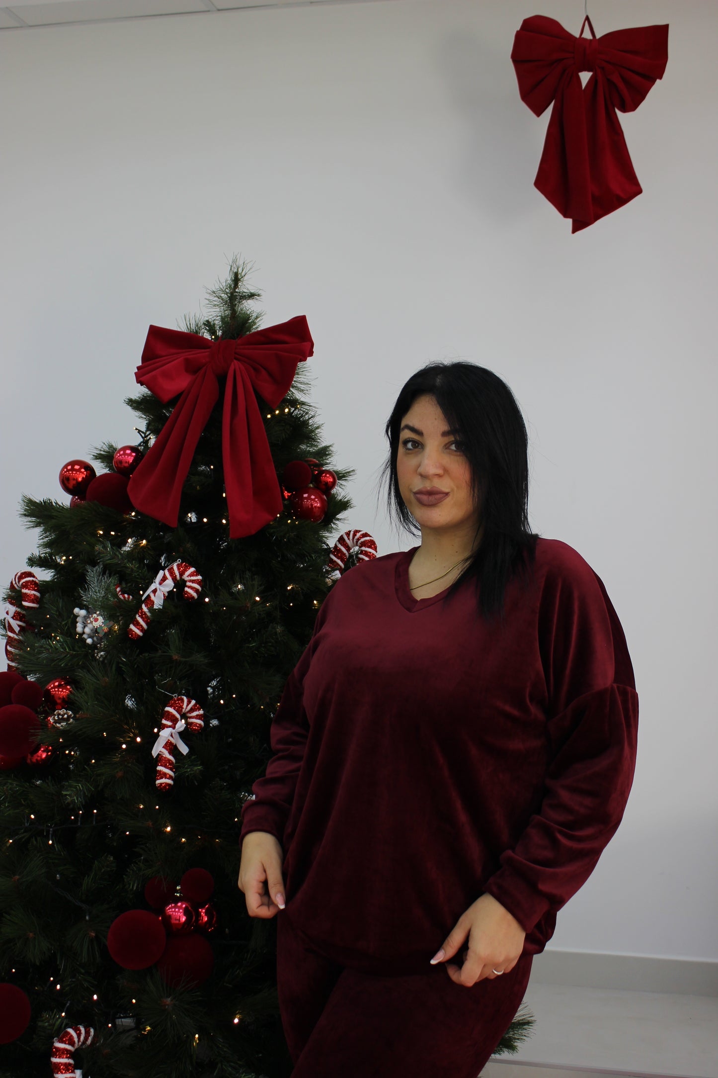 Felpa velluto fiocco CURVY