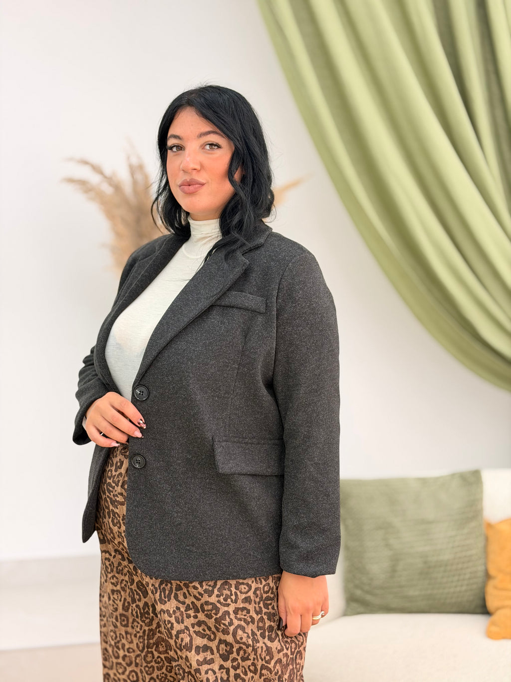 Giacca in panno Curvy