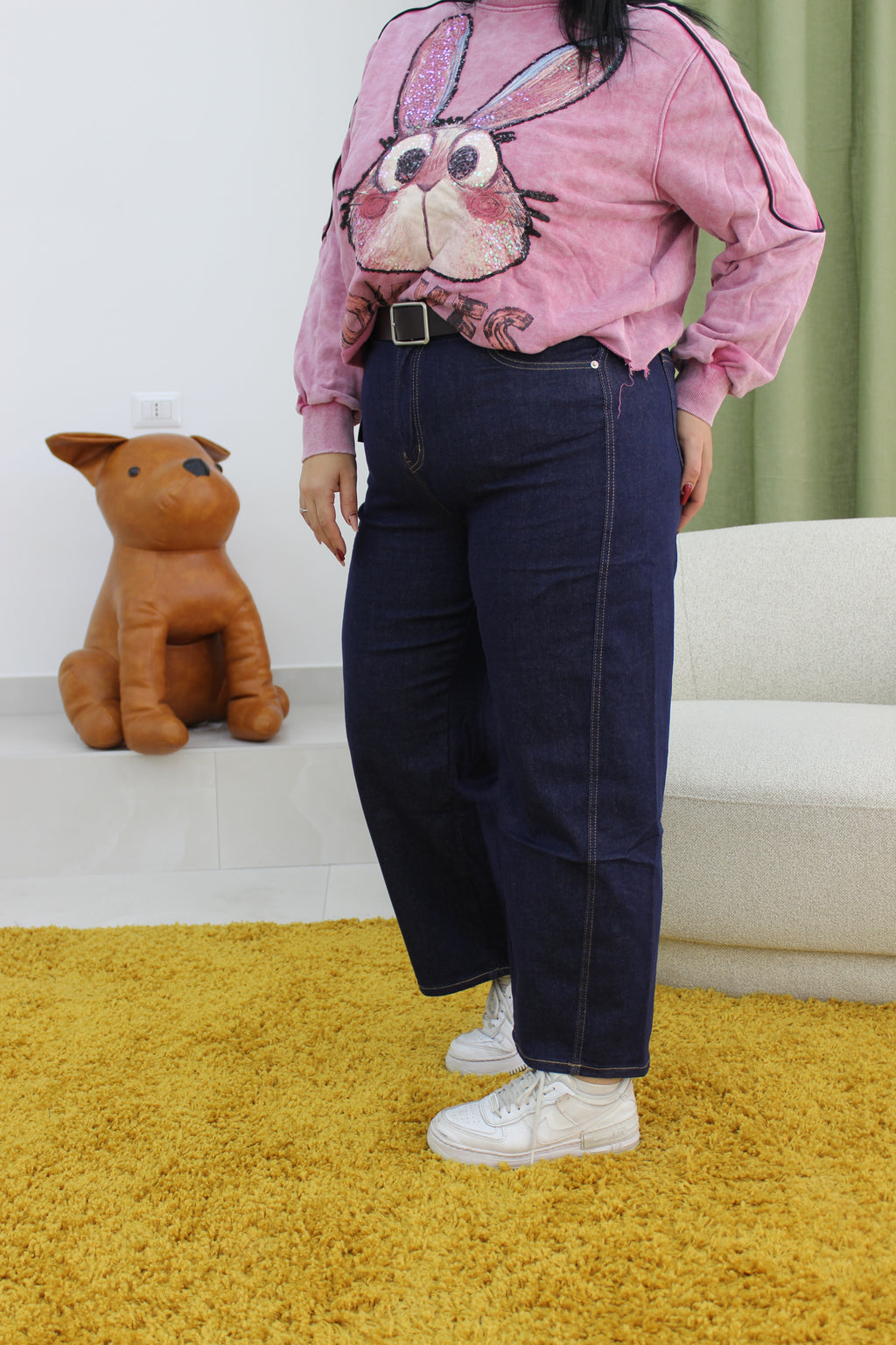 Jeans Baggy con cintura 7090