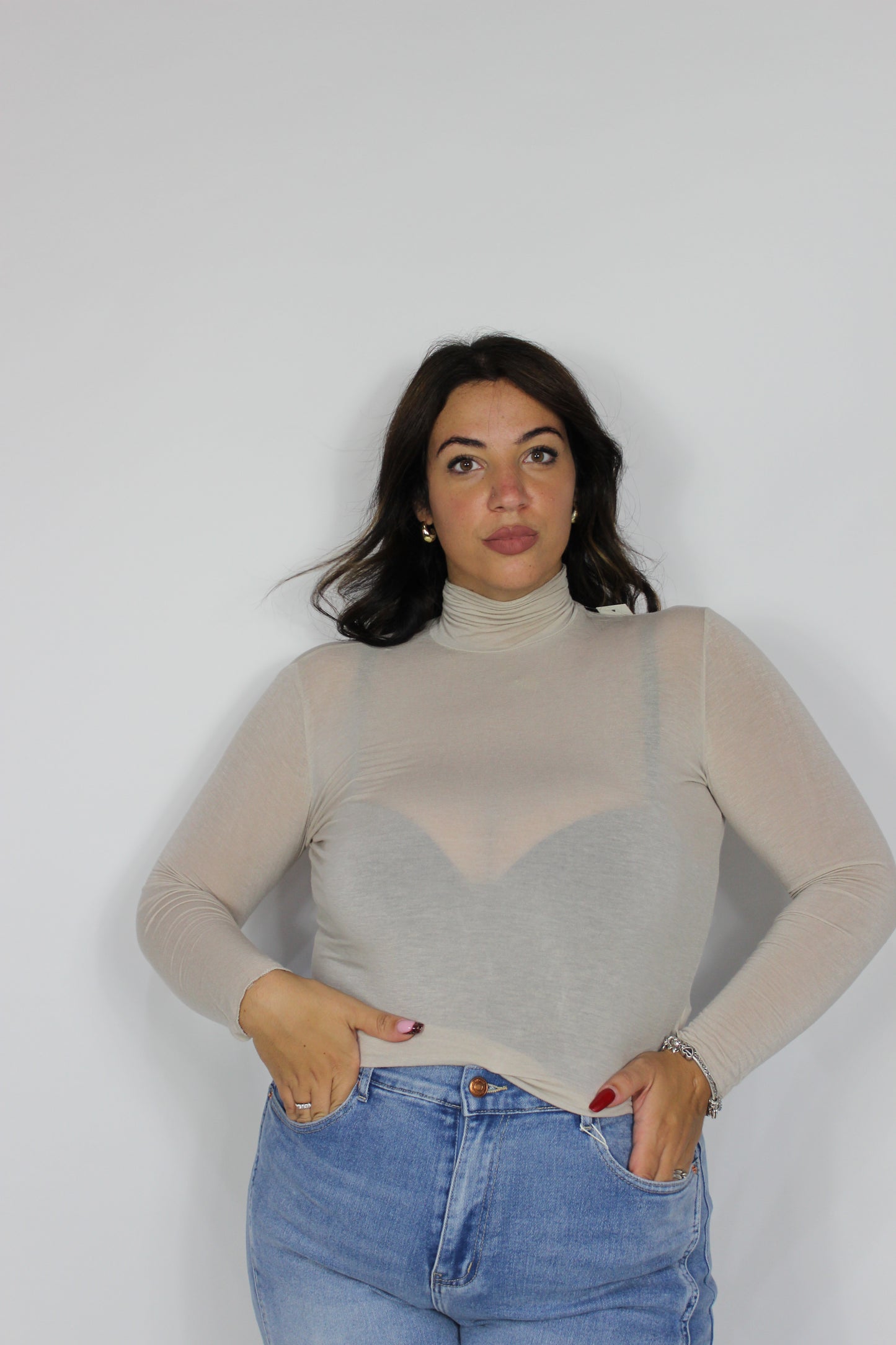 Maglia Cashmere collo alto Curvy 11 colori