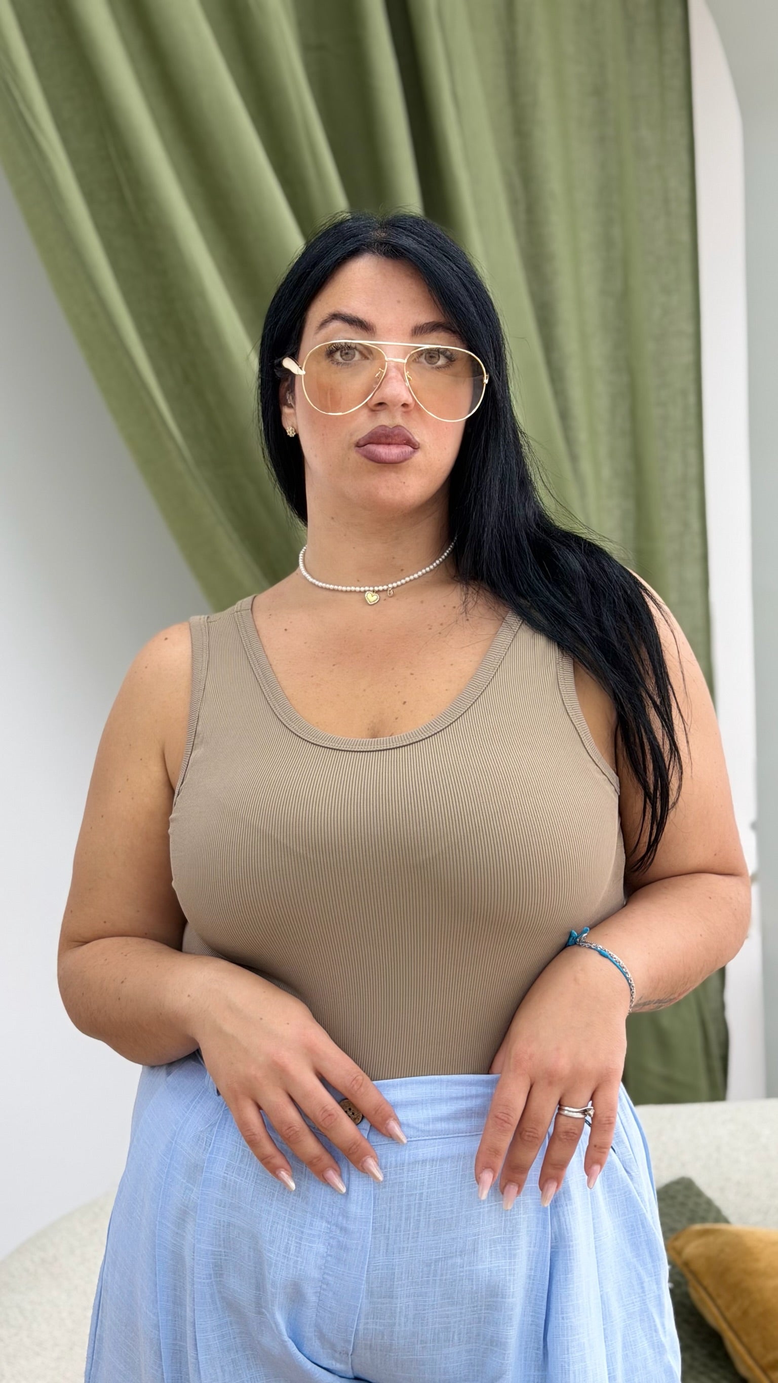 Canotta costine basic Curvy