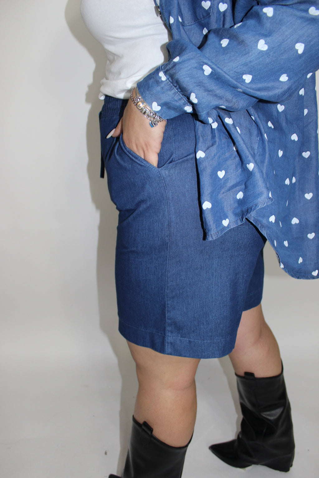 Bermuda effetto Denim Scuro (M/XXL)