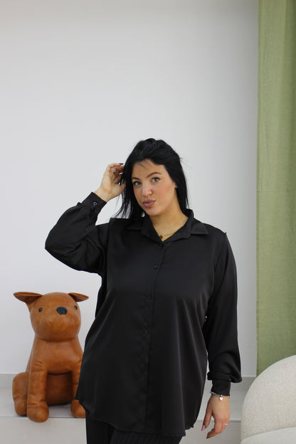 Maxi Camicia Simil Seta