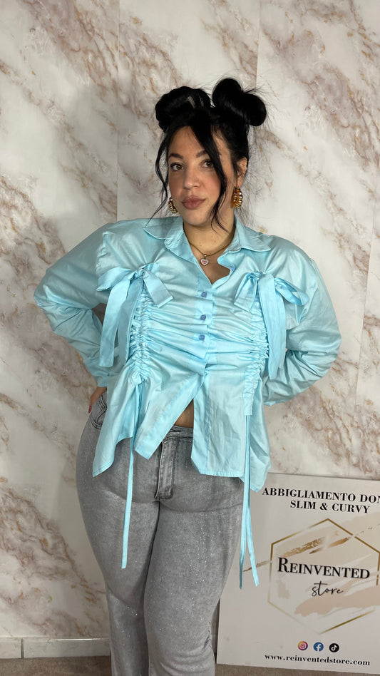 Camicia Layla Curvy Celeste