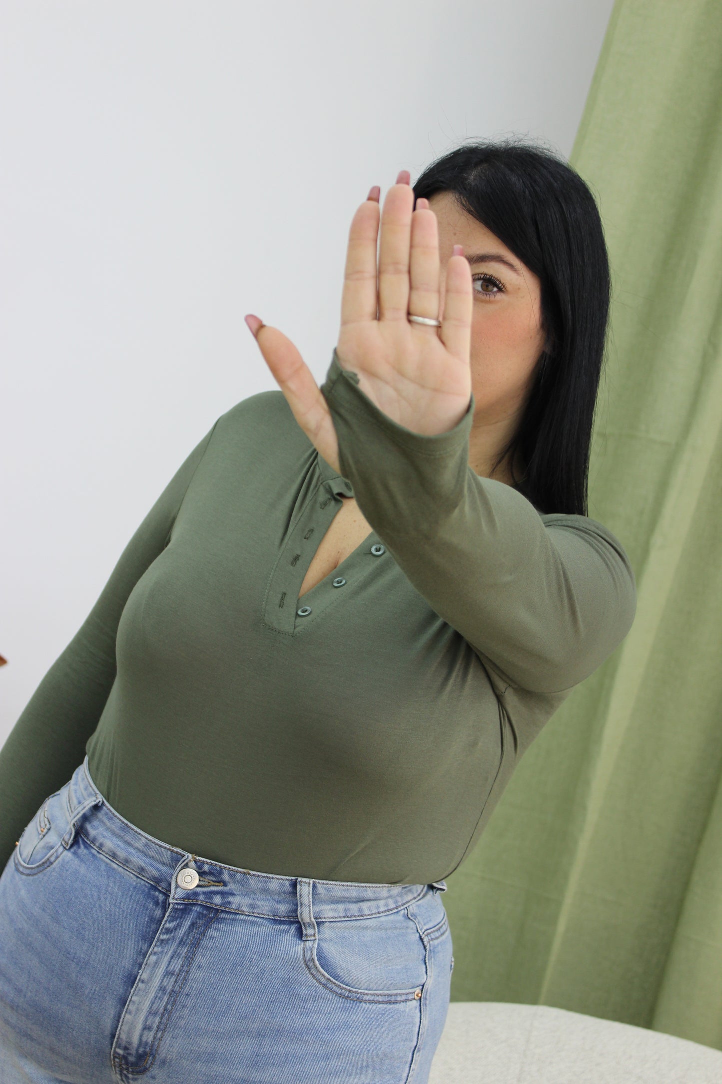 Maglia Basic bottoncini CURVY