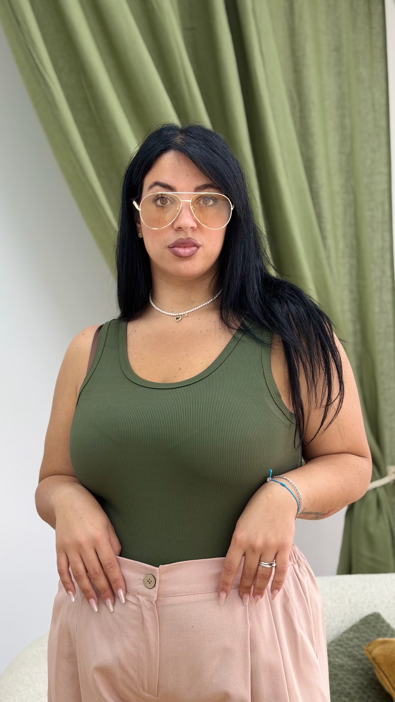 Canotta costine basic Curvy