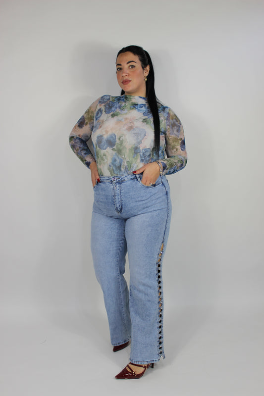 Maglia Roses Curvy Azzurra