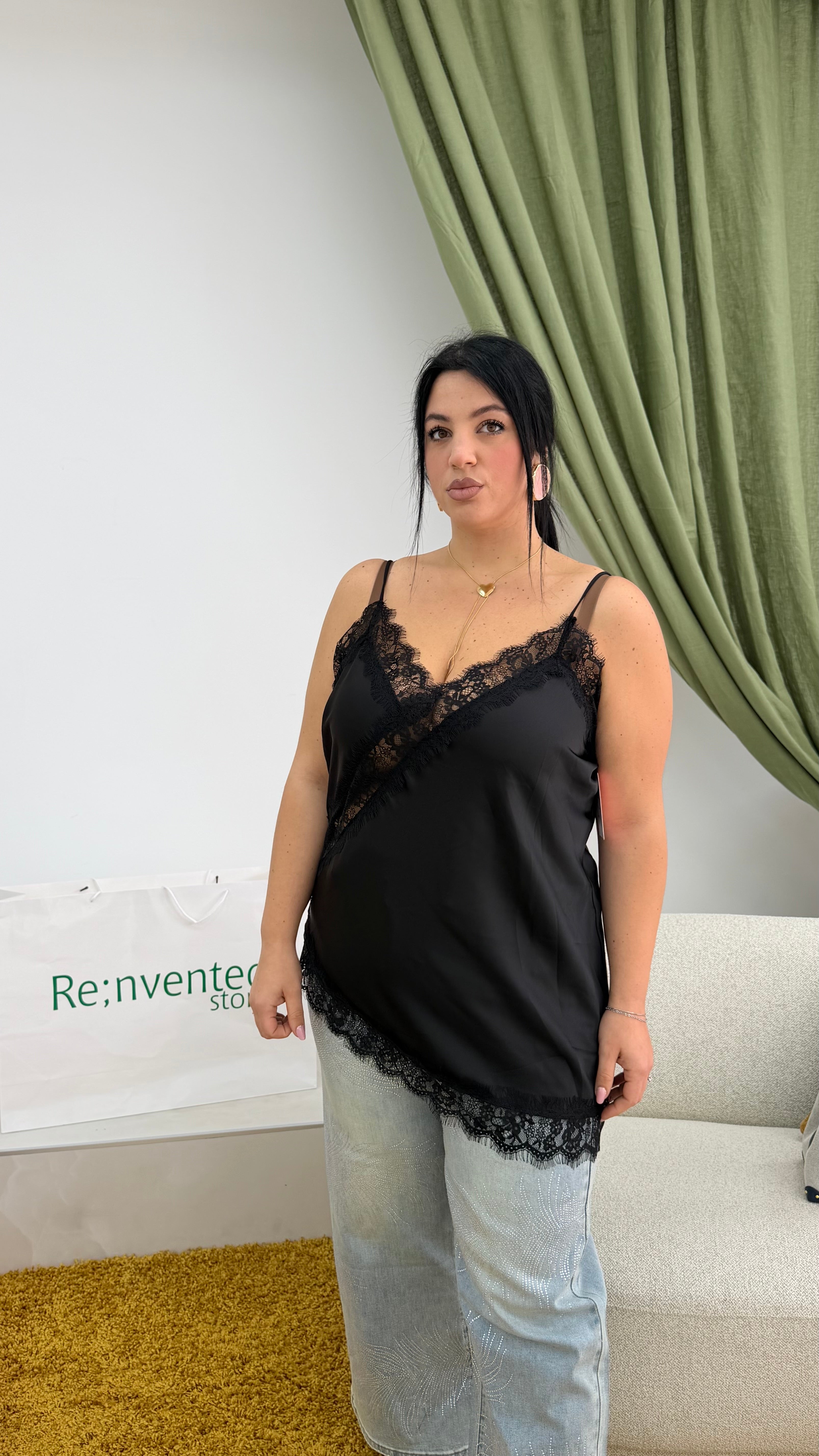 Sotto giacca raso e pizzo Curvy