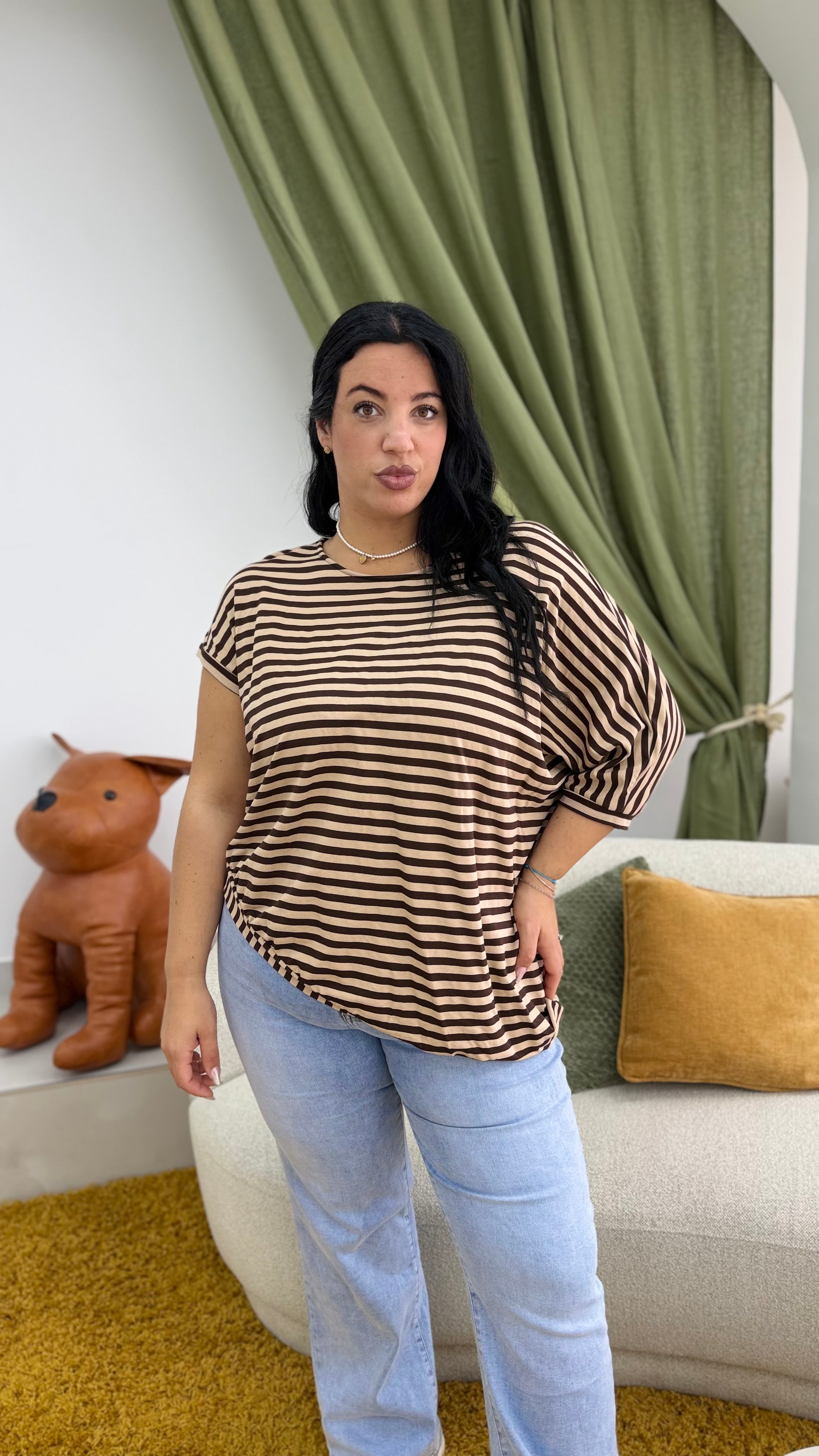 Magliettone righe curvy PROMO