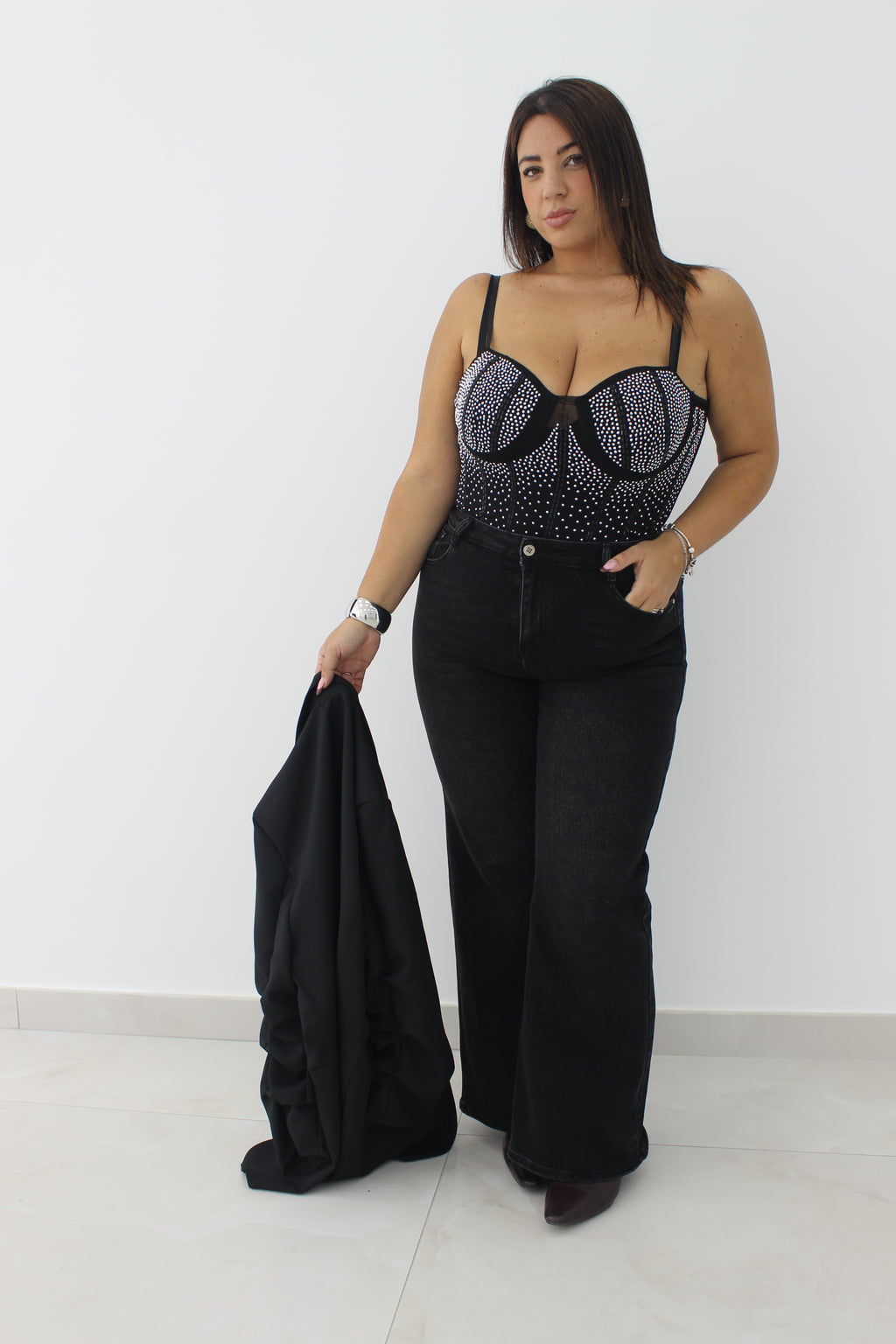 Jeans zampa nero lavagna (42/52)