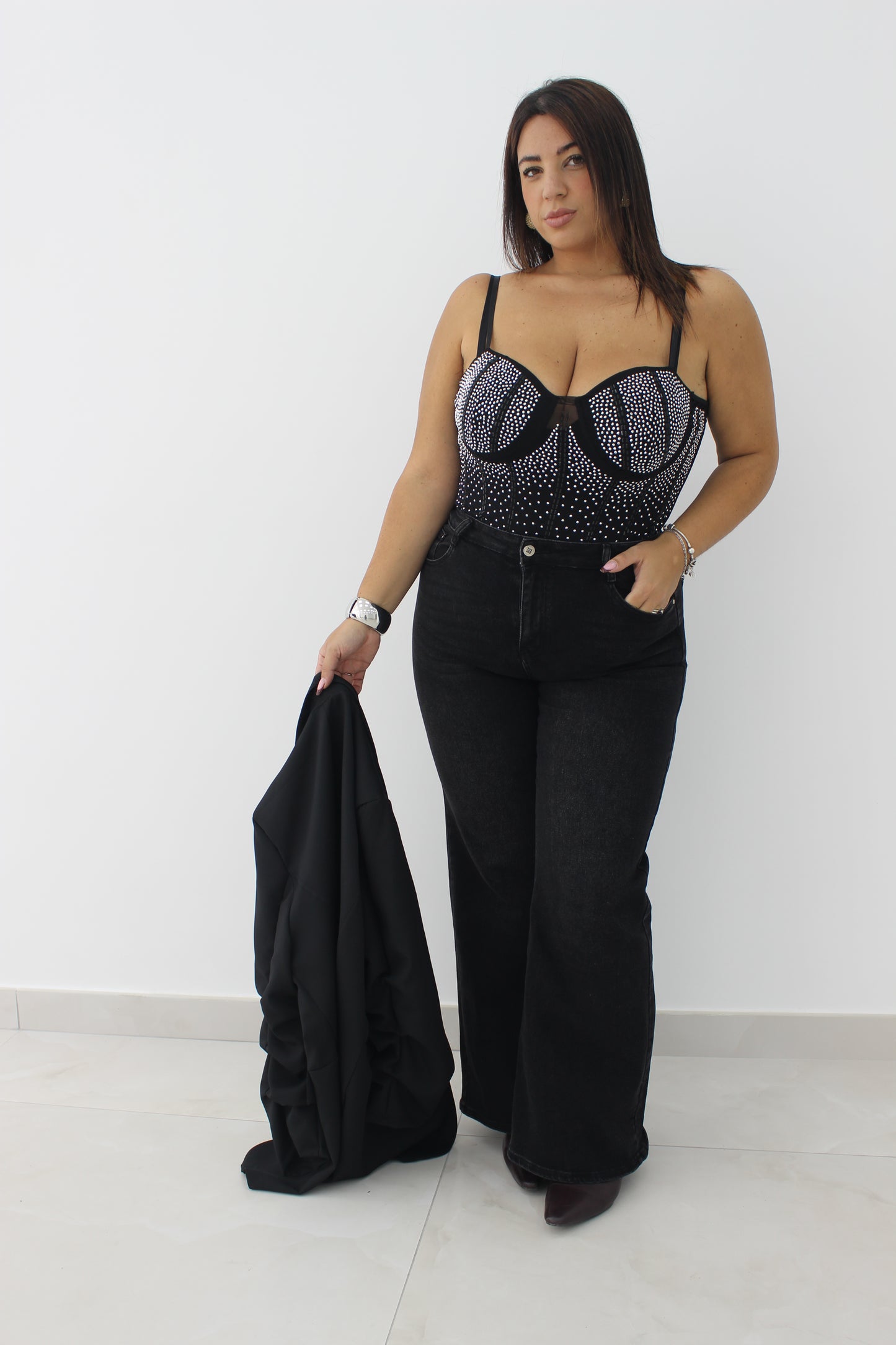 Jeans zampa nero lavagna (42/52)
