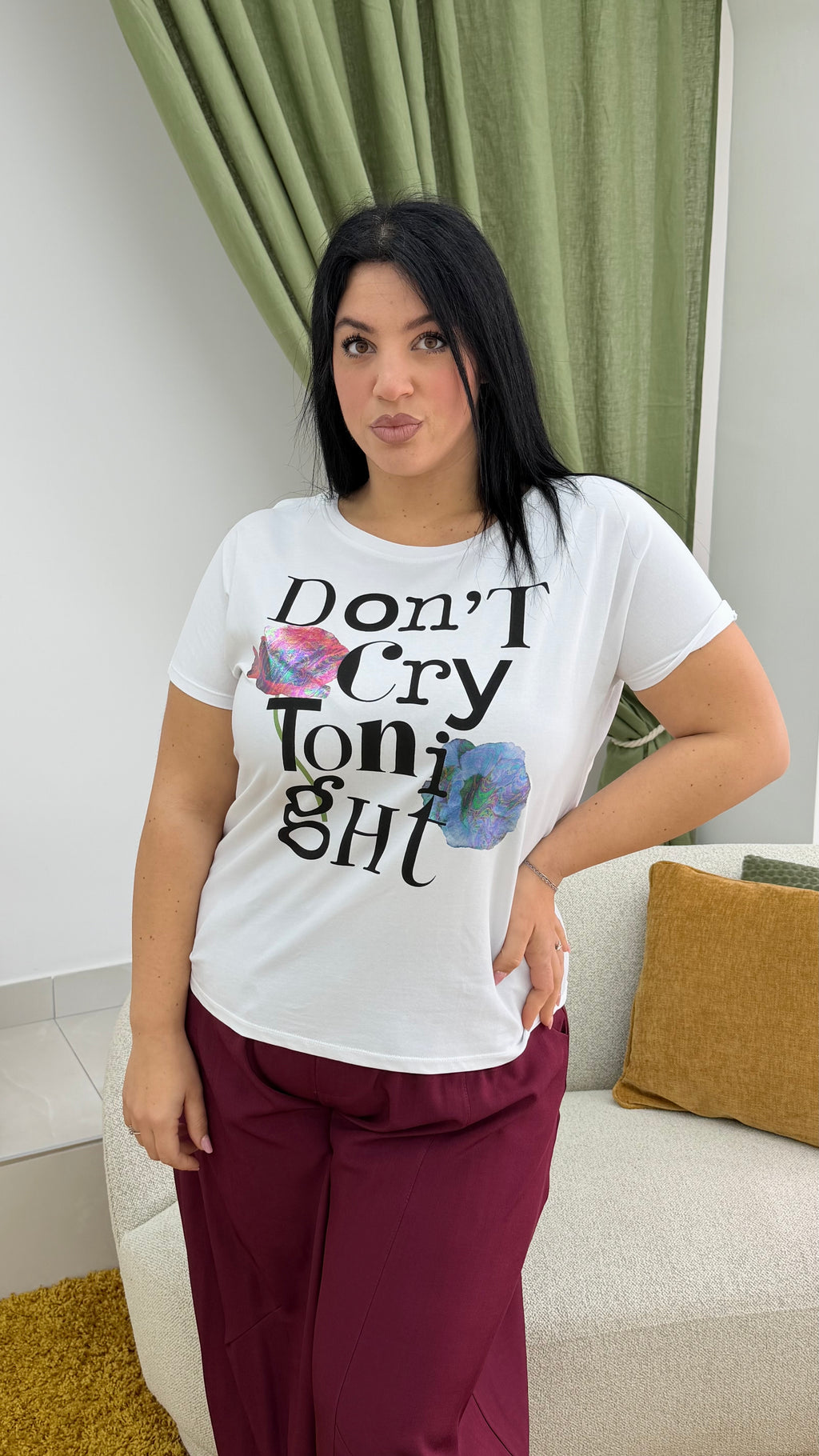 T-shirt fiore oversize