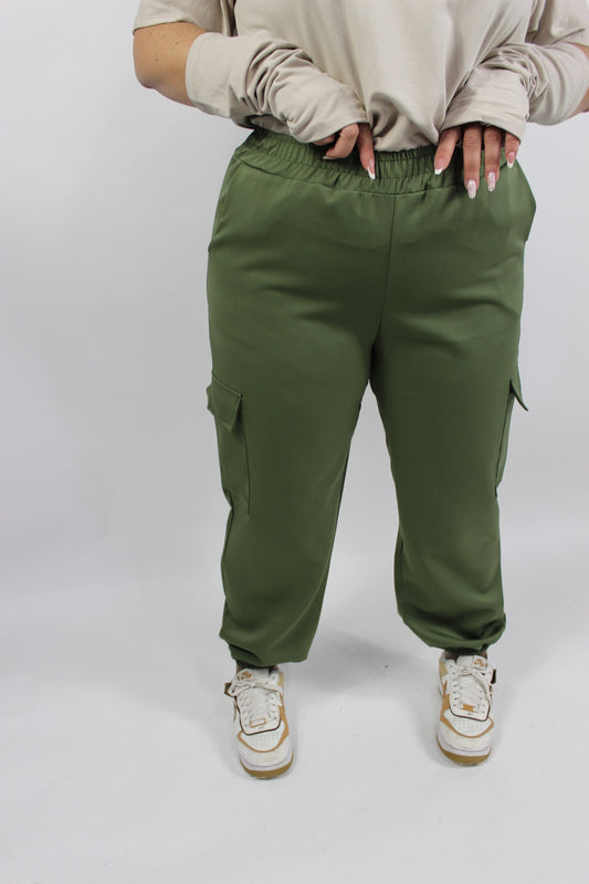 Pantalone Cargo Curvy Verde Militare