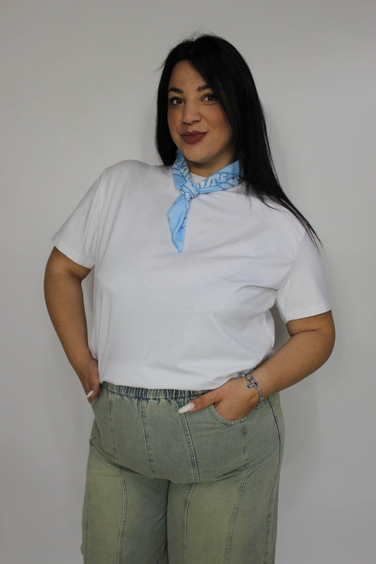 T-shirt Bandana azzurra Oversize