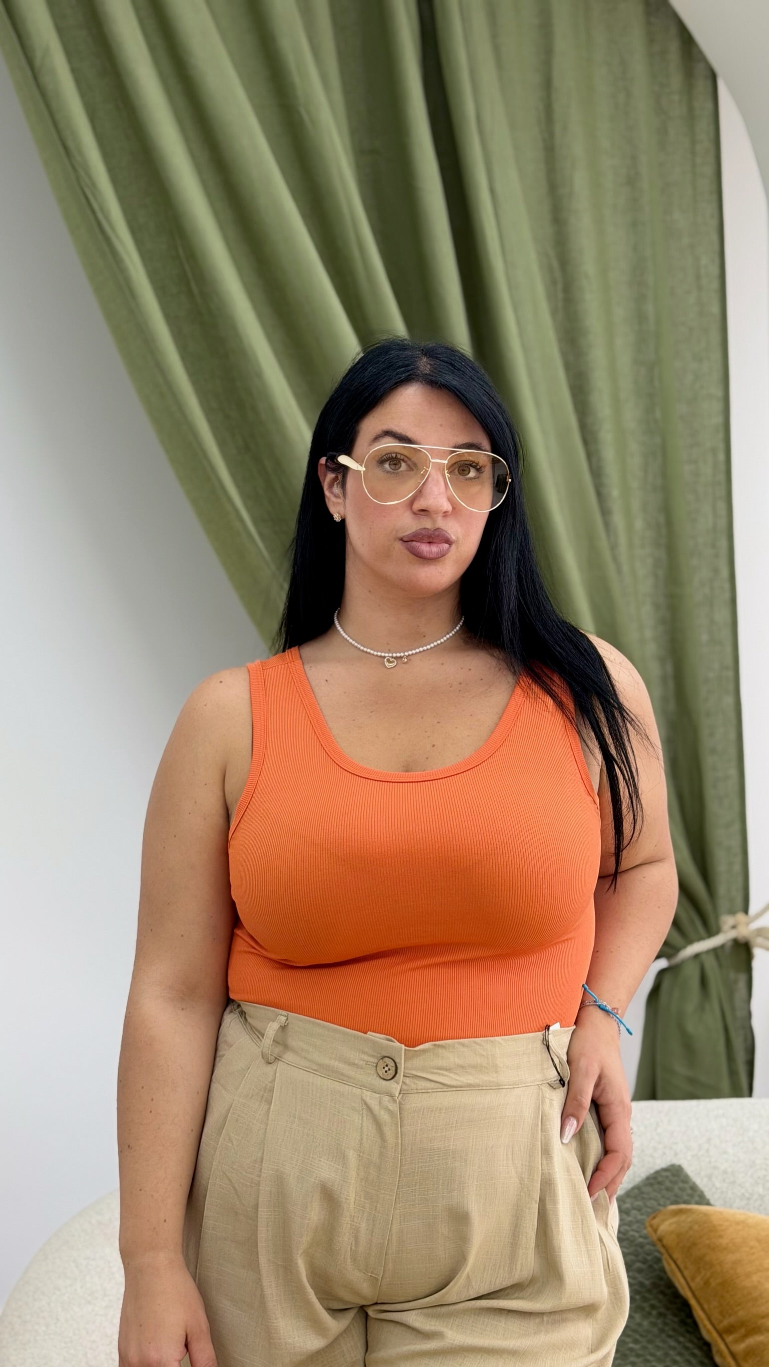 Canotta costine basic Curvy