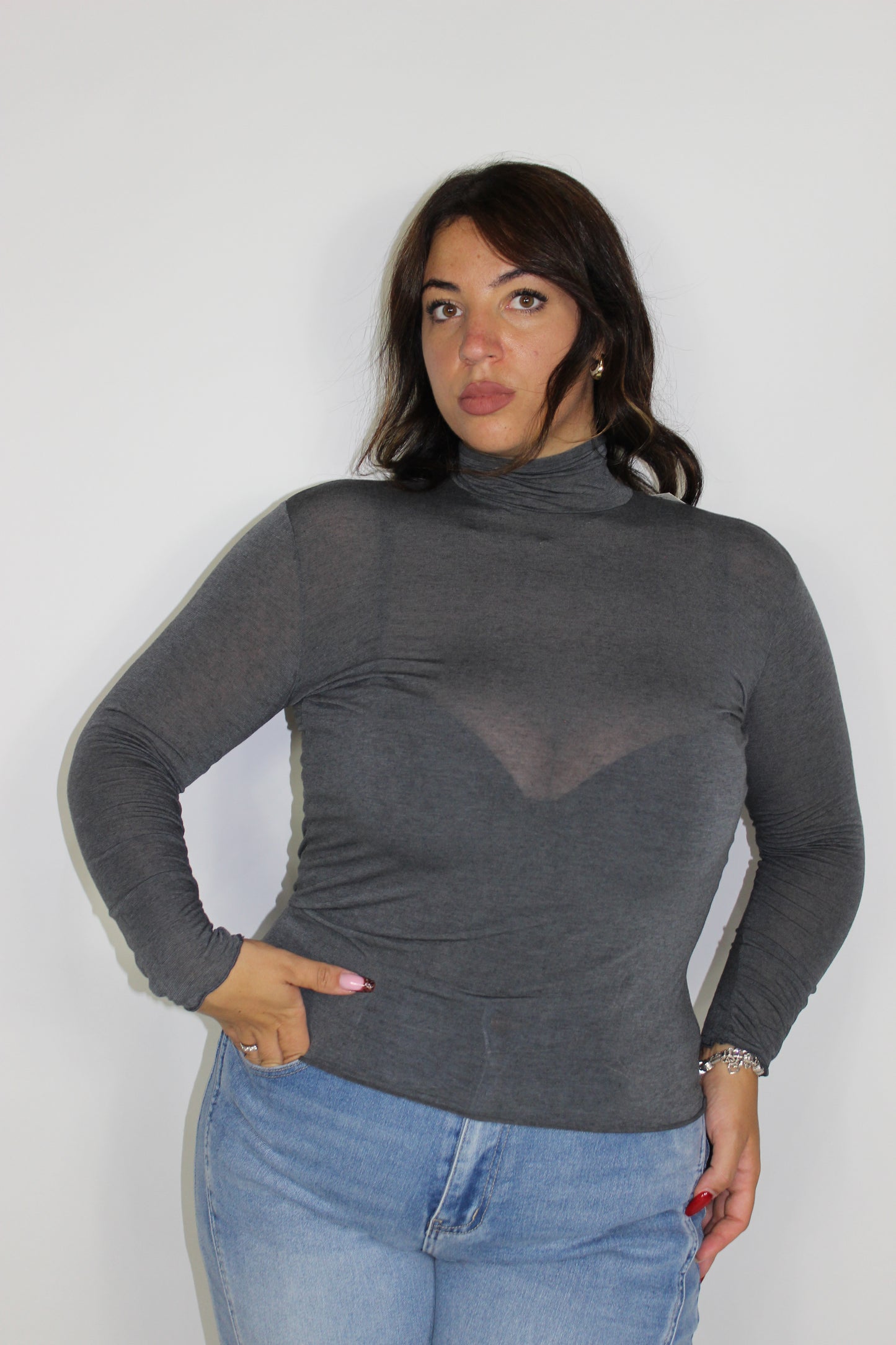 Maglia Cashmere collo alto Curvy 11 colori