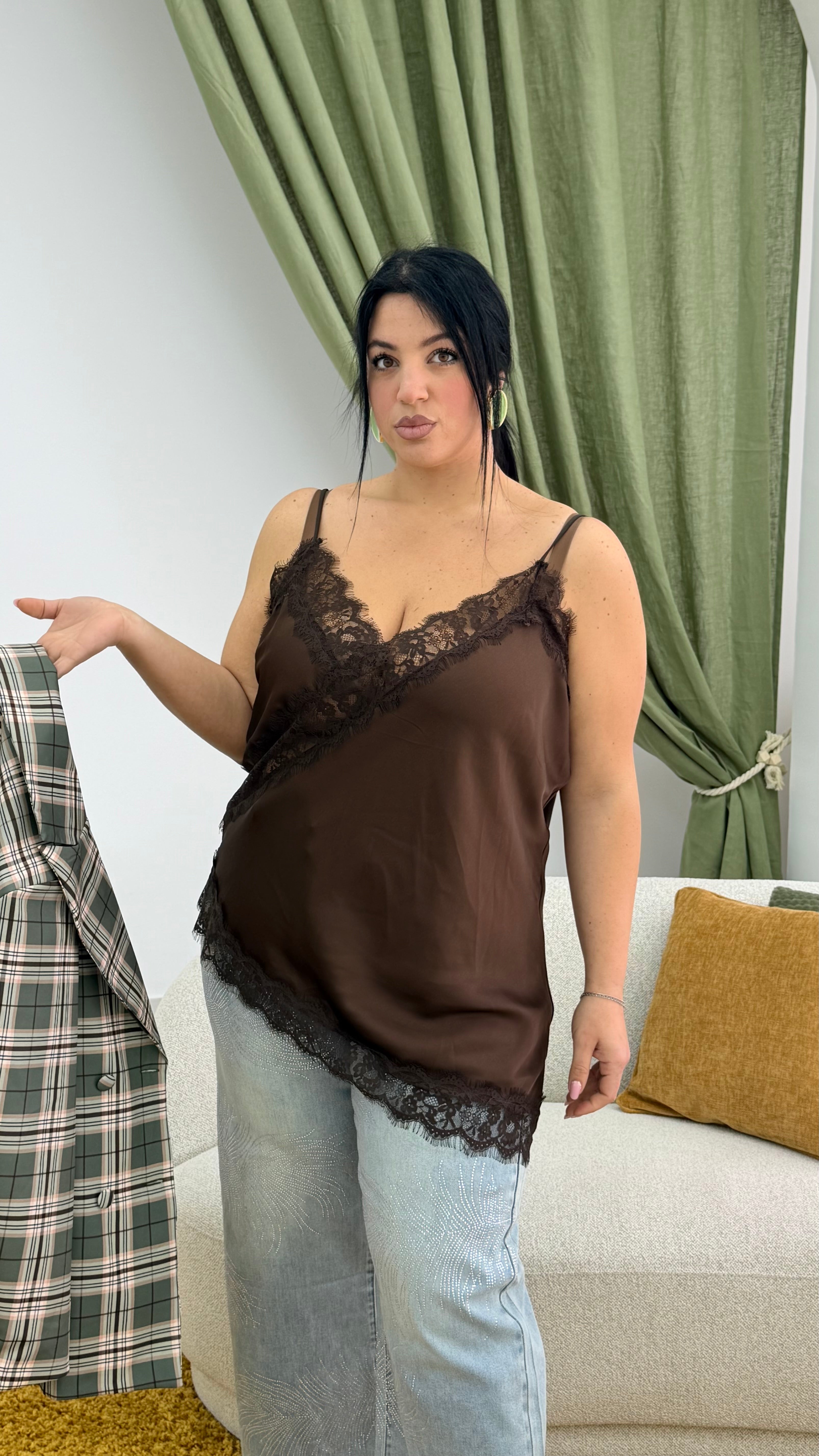 Sotto giacca raso e pizzo Curvy