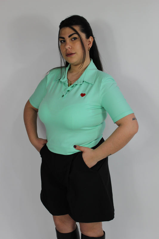 Polo Cuore Slim Verde Acqua