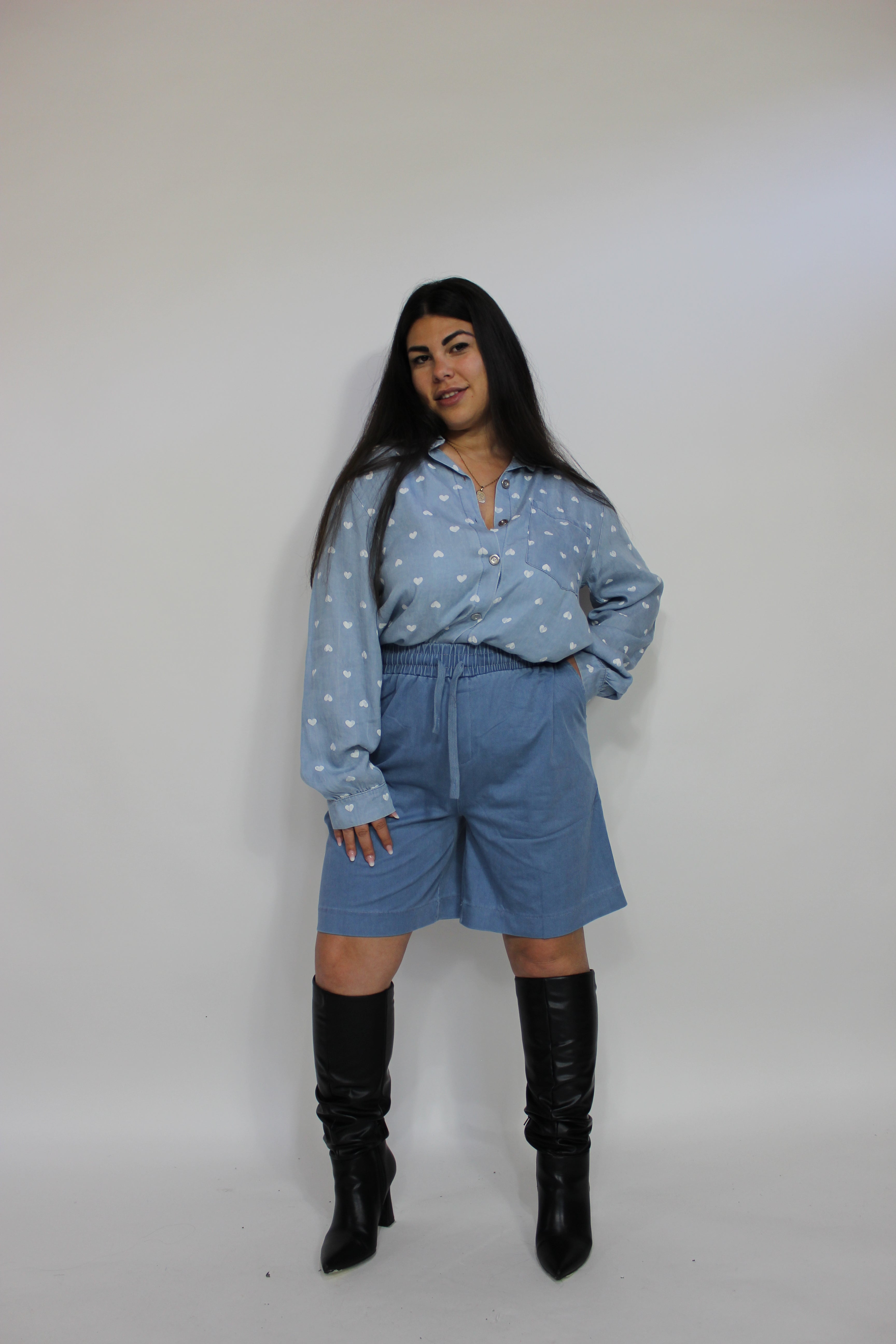 Bermuda effetto Denim Chiaro (M/XXL)