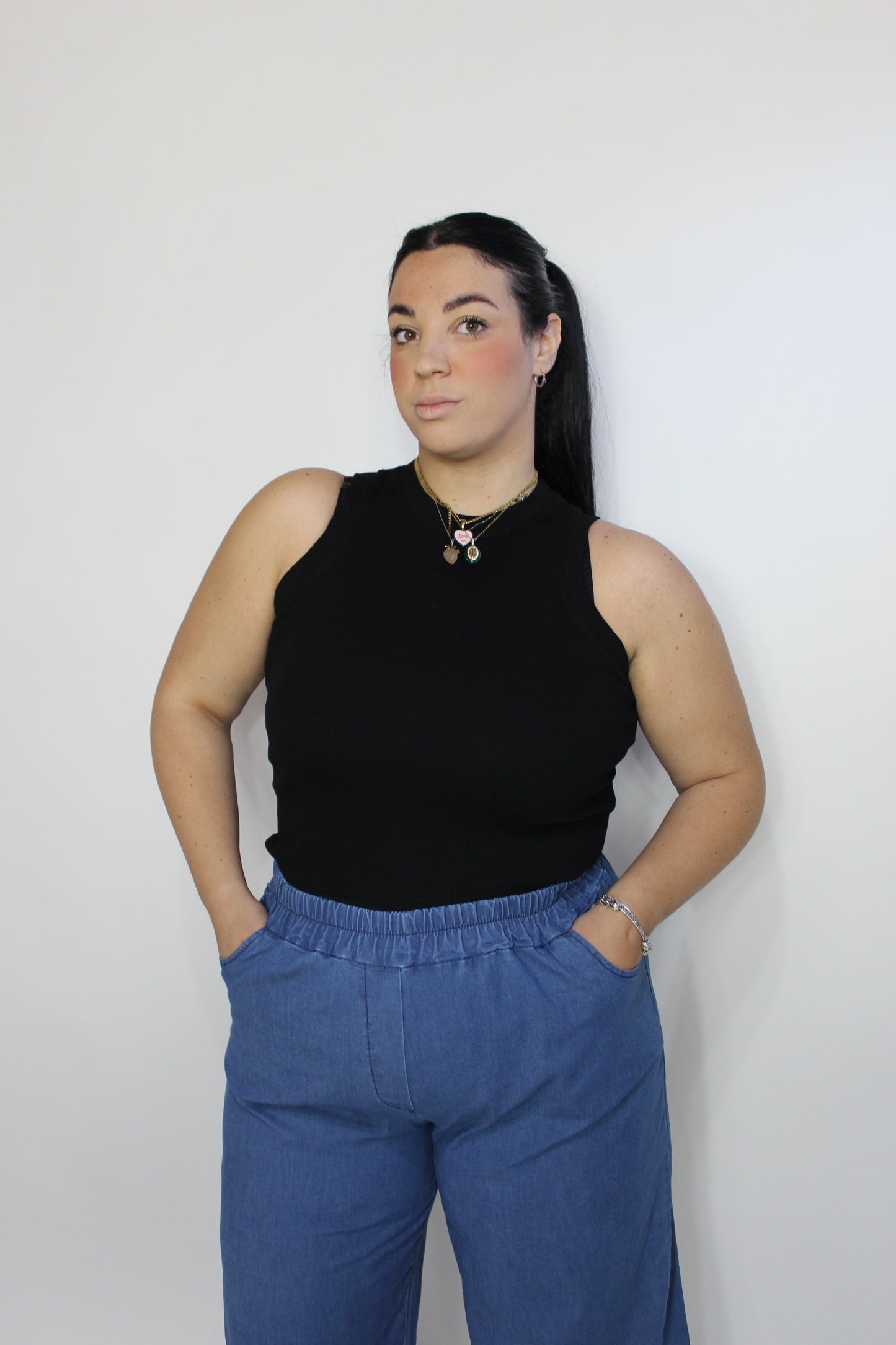 Canotta a costine Curvy VARI COLORI