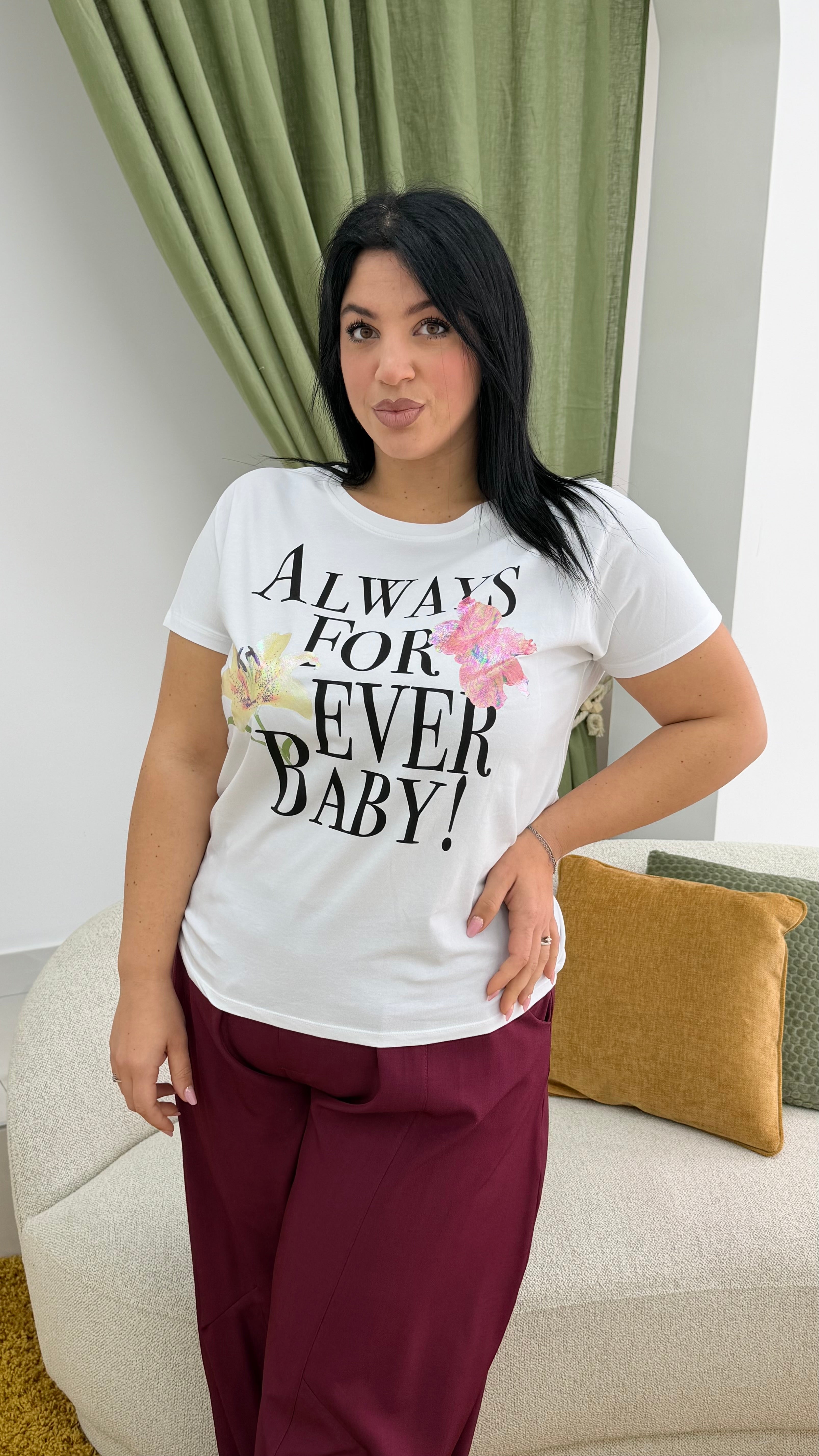 T-shirt fiore oversize