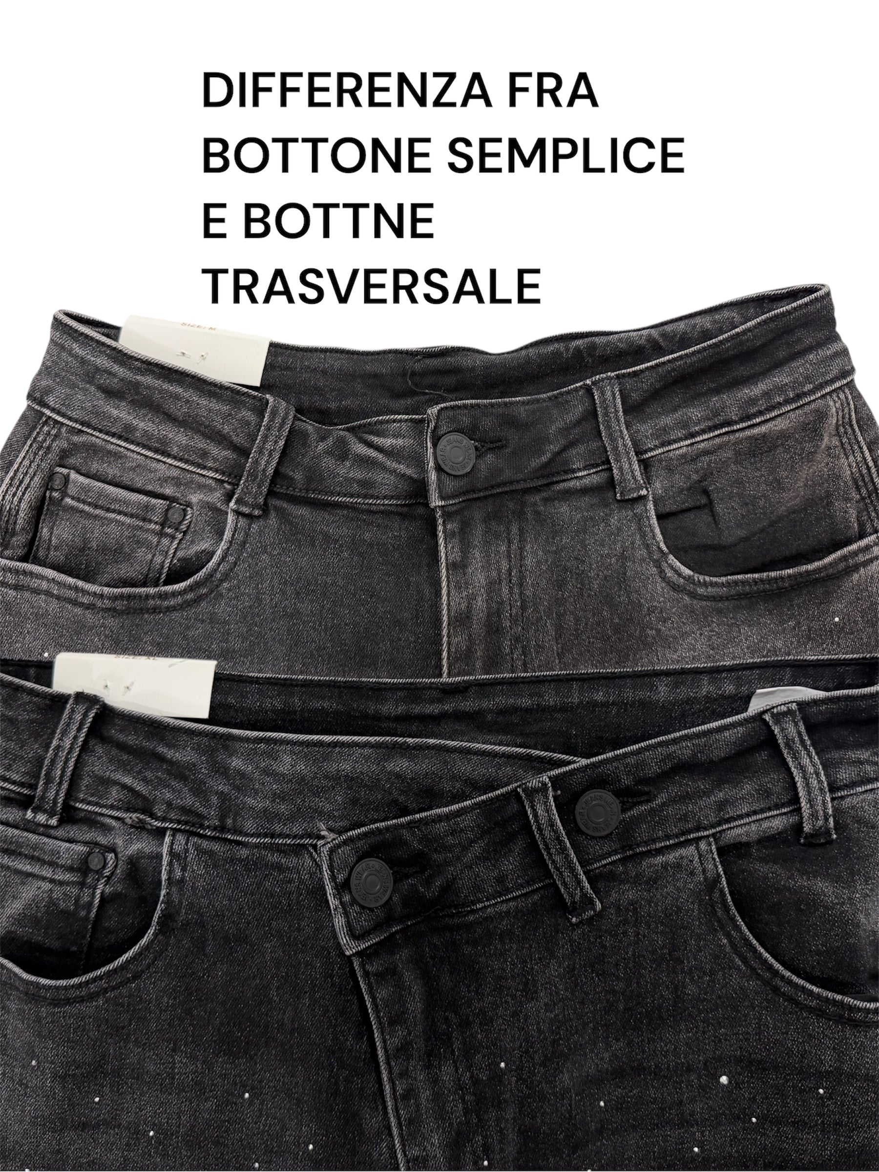 Jeans ballon strass nero (42/52+)