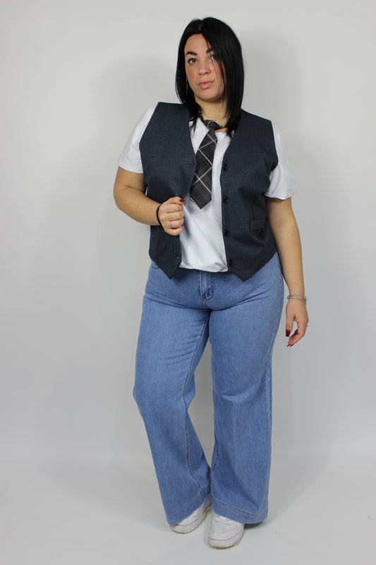 Gilet Milano Curvy Blu