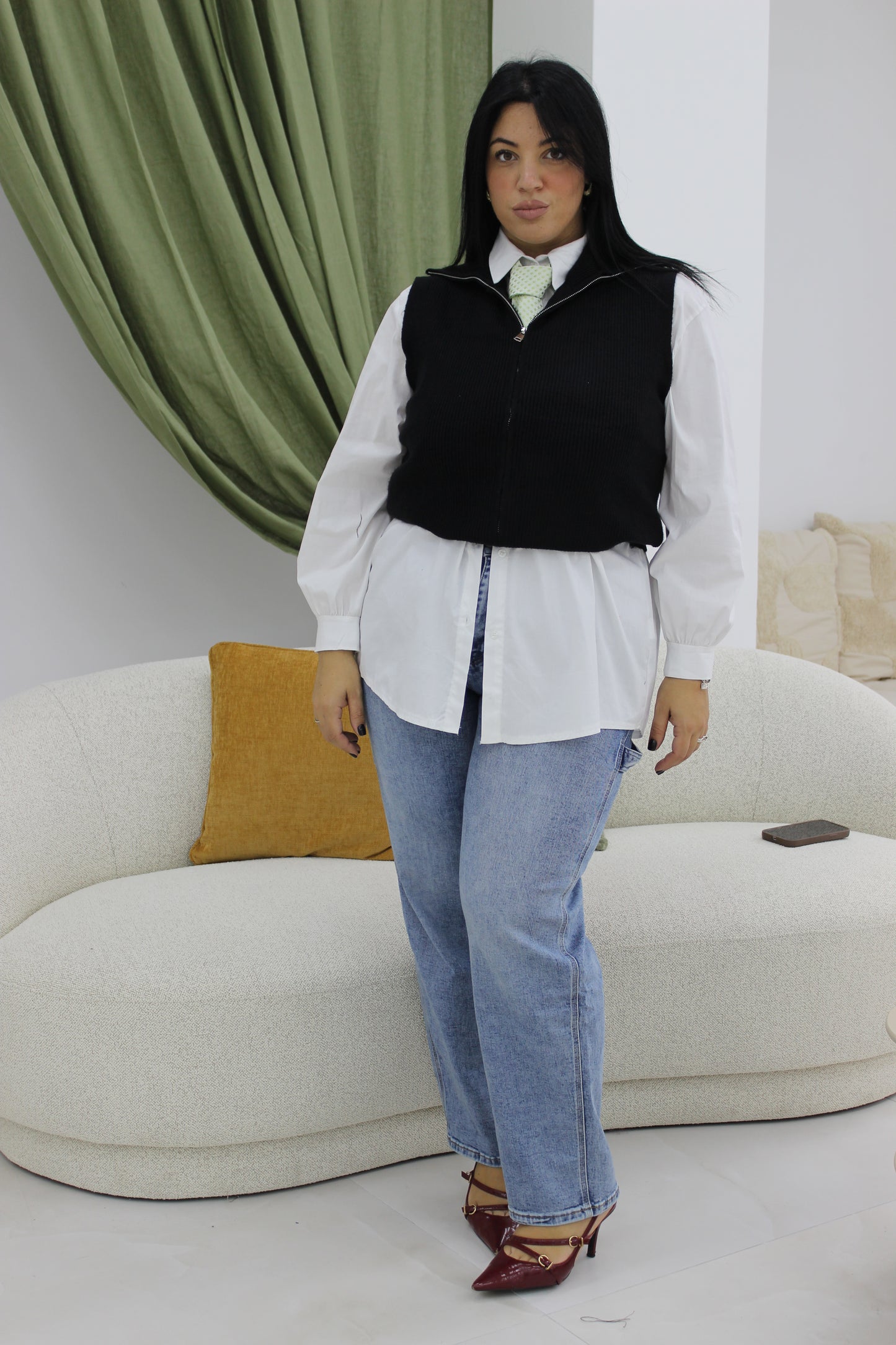Gilet in lana con zip Slim & Curvy