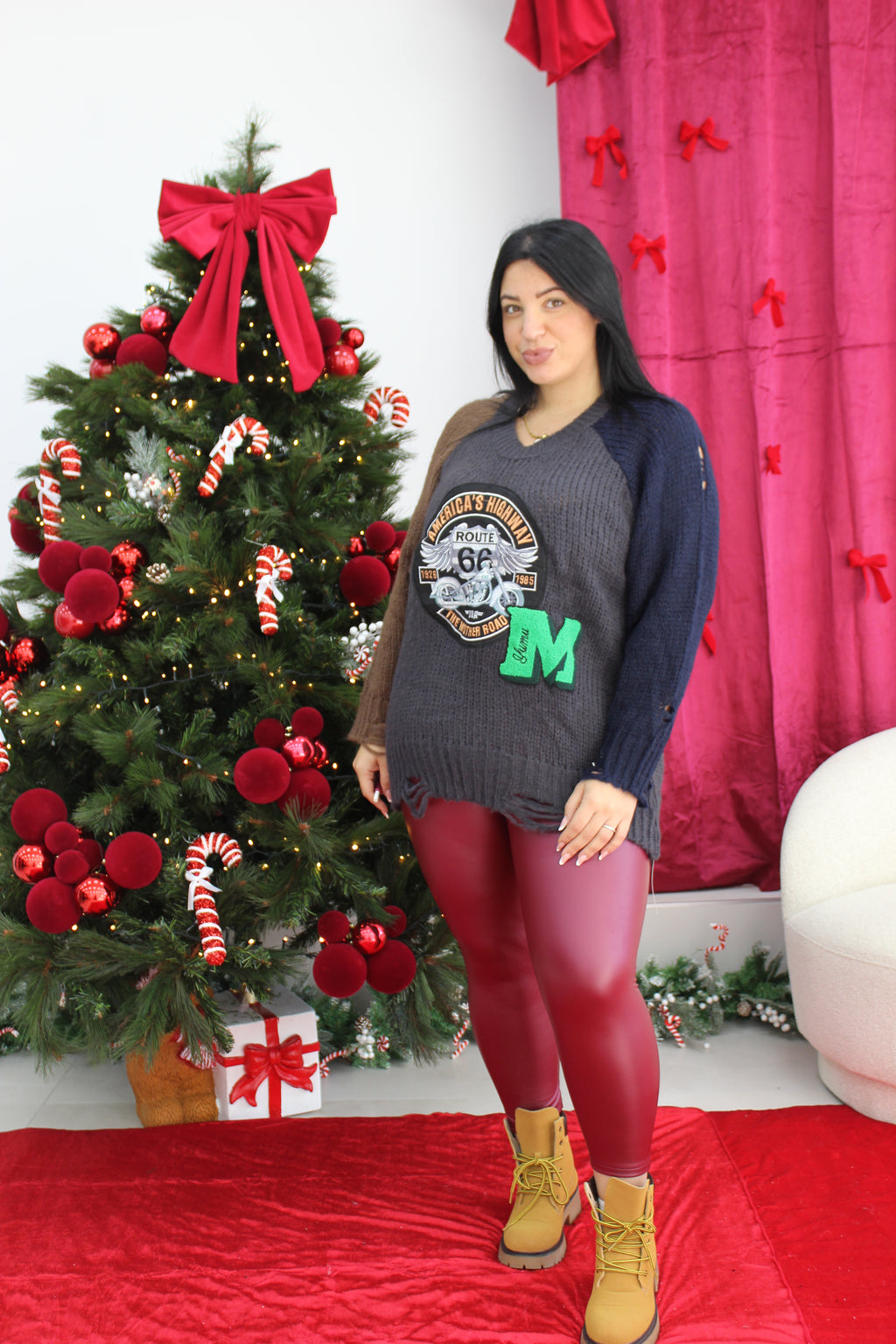 Leggings ecopelle felpato CURVY